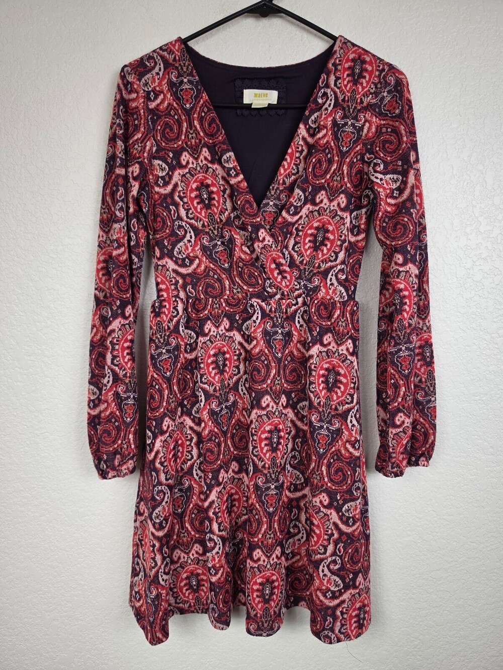 Maeve Anthropologie Paisley Long Sleeve Dress XS